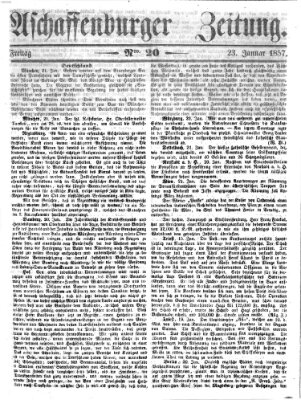 Aschaffenburger Zeitung Freitag 23. Januar 1857