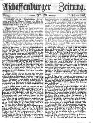 Aschaffenburger Zeitung Montag 2. Februar 1857