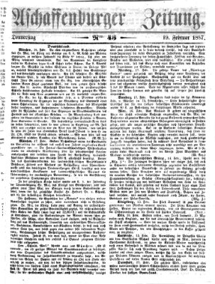 Aschaffenburger Zeitung Donnerstag 19. Februar 1857