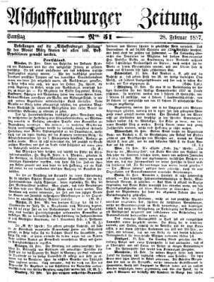 Aschaffenburger Zeitung Samstag 28. Februar 1857