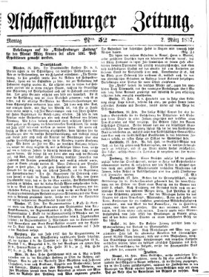 Aschaffenburger Zeitung Montag 2. März 1857