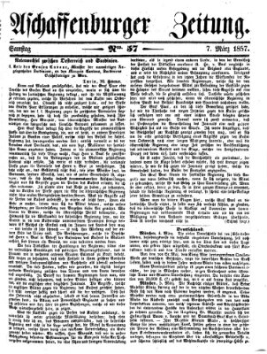 Aschaffenburger Zeitung Samstag 7. März 1857