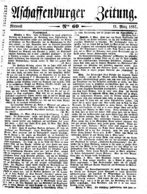 Aschaffenburger Zeitung Mittwoch 11. März 1857