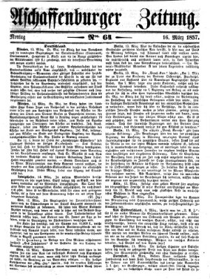 Aschaffenburger Zeitung Montag 16. März 1857