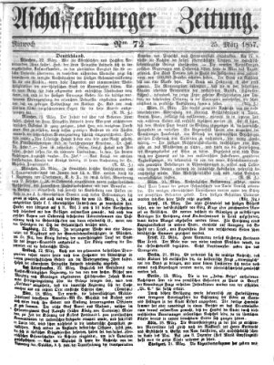 Aschaffenburger Zeitung Mittwoch 25. März 1857