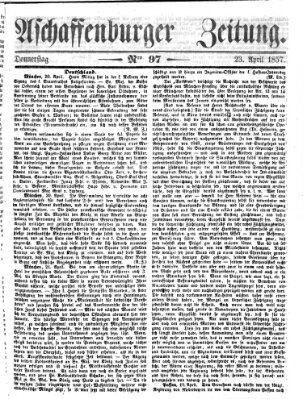 Aschaffenburger Zeitung Donnerstag 23. April 1857