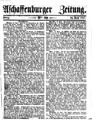 Aschaffenburger Zeitung Freitag 24. April 1857