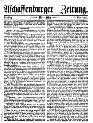 Aschaffenburger Zeitung Samstag 2. Mai 1857