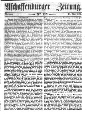 Aschaffenburger Zeitung Mittwoch 13. Mai 1857