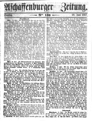 Aschaffenburger Zeitung Samstag 20. Juni 1857