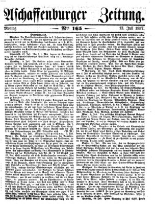 Aschaffenburger Zeitung Montag 13. Juli 1857