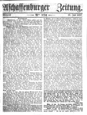 Aschaffenburger Zeitung Mittwoch 22. Juli 1857