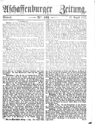 Aschaffenburger Zeitung Mittwoch 12. August 1857