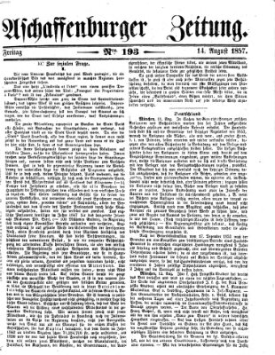 Aschaffenburger Zeitung Freitag 14. August 1857