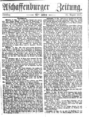 Aschaffenburger Zeitung Dienstag 25. August 1857