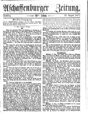 Aschaffenburger Zeitung Samstag 29. August 1857