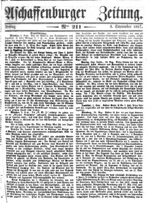 Aschaffenburger Zeitung Freitag 4. September 1857