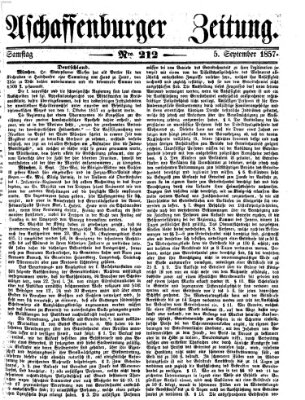 Aschaffenburger Zeitung Samstag 5. September 1857