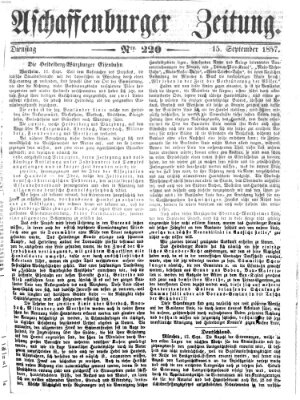 Aschaffenburger Zeitung Dienstag 15. September 1857