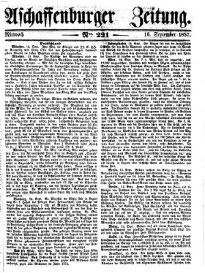 Aschaffenburger Zeitung Mittwoch 16. September 1857