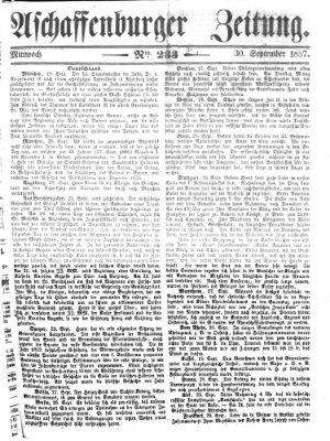 Aschaffenburger Zeitung Mittwoch 30. September 1857