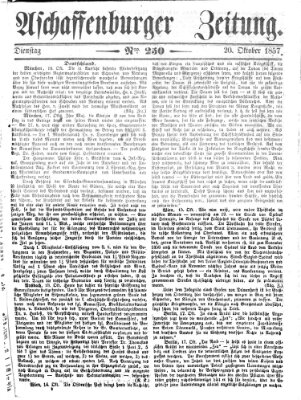 Aschaffenburger Zeitung Dienstag 20. Oktober 1857