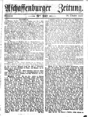 Aschaffenburger Zeitung Mittwoch 28. Oktober 1857