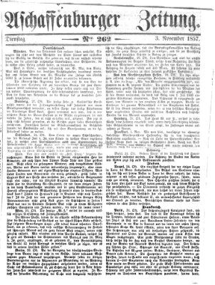 Aschaffenburger Zeitung Dienstag 3. November 1857