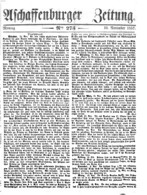 Aschaffenburger Zeitung Montag 16. November 1857