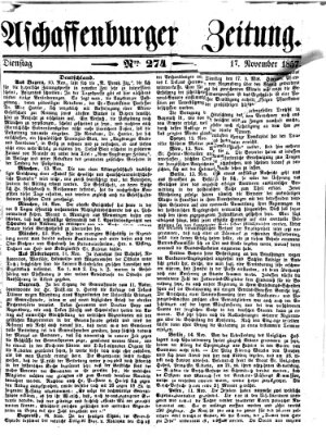 Aschaffenburger Zeitung Dienstag 17. November 1857