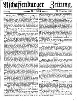 Aschaffenburger Zeitung Montag 23. November 1857