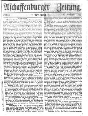 Aschaffenburger Zeitung Freitag 27. November 1857