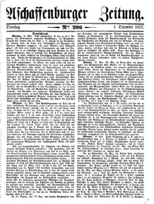 Aschaffenburger Zeitung Dienstag 1. Dezember 1857