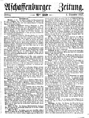 Aschaffenburger Zeitung Freitag 4. Dezember 1857