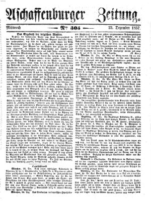 Aschaffenburger Zeitung Mittwoch 23. Dezember 1857