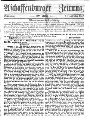 Aschaffenburger Zeitung Donnerstag 24. Dezember 1857