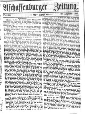 Aschaffenburger Zeitung Dienstag 29. Dezember 1857