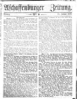 Aschaffenburger Zeitung Montag 11. Januar 1858