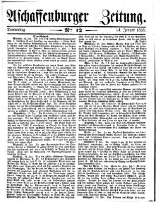 Aschaffenburger Zeitung Donnerstag 14. Januar 1858