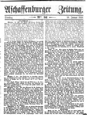 Aschaffenburger Zeitung Dienstag 19. Januar 1858