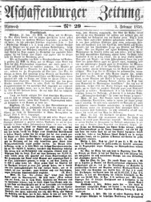 Aschaffenburger Zeitung Mittwoch 3. Februar 1858