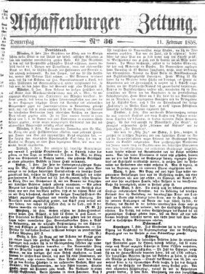 Aschaffenburger Zeitung Donnerstag 11. Februar 1858