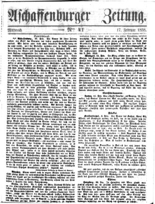 Aschaffenburger Zeitung Mittwoch 17. Februar 1858