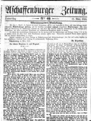 Aschaffenburger Zeitung Donnerstag 18. März 1858