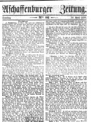 Aschaffenburger Zeitung Samstag 10. April 1858