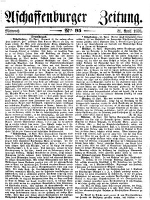 Aschaffenburger Zeitung Mittwoch 21. April 1858