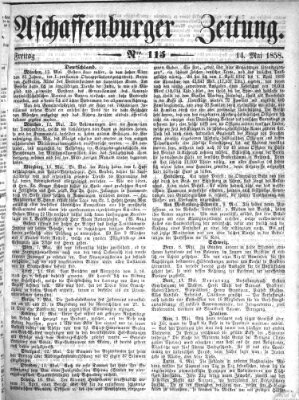 Aschaffenburger Zeitung Freitag 14. Mai 1858