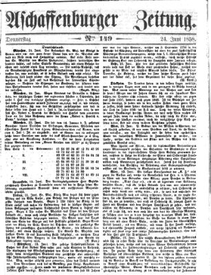 Aschaffenburger Zeitung Donnerstag 24. Juni 1858