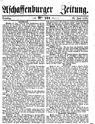 Aschaffenburger Zeitung Samstag 26. Juni 1858