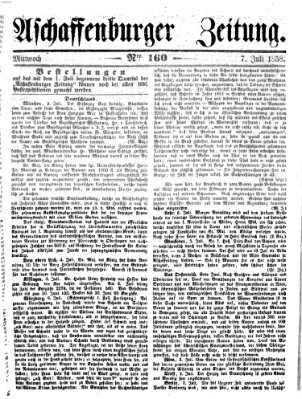 Aschaffenburger Zeitung Mittwoch 7. Juli 1858